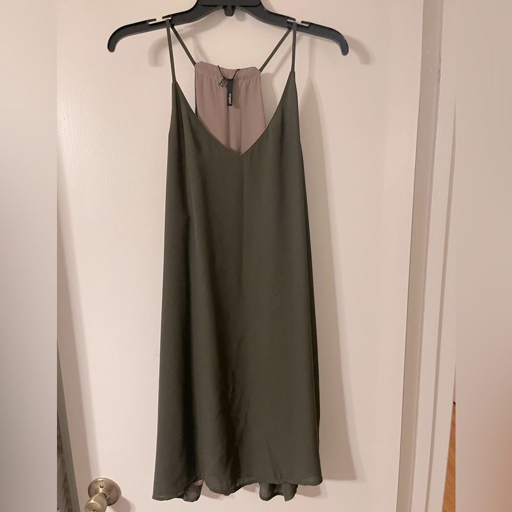 Olive Green Tank Top Sleeveless Dress